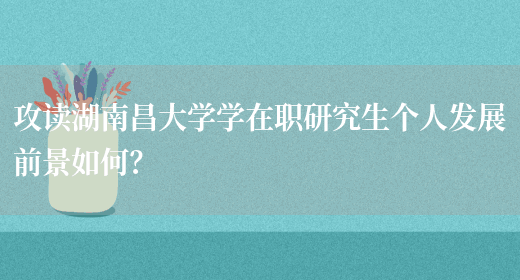 攻读湖南昌大学学在职研究生个人发展前景如何？