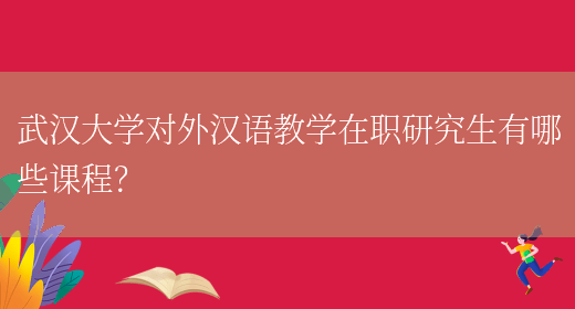 武汉大学对外汉语教学在职研究生有哪些课程？