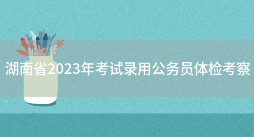 湖南省2023年考试录用公务员体检考察
